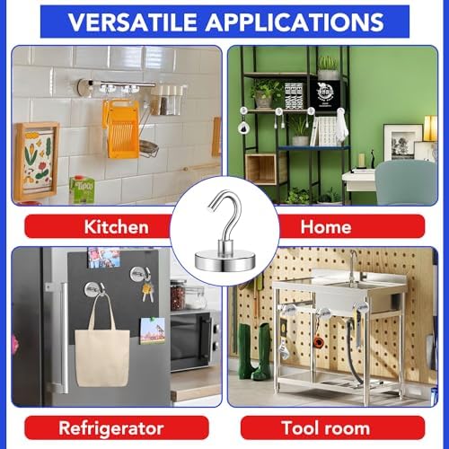 20Pcs Magnetic Hooks, 50Lbs Heavy Duty Magnets Hooks - Image 5