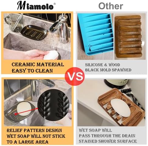 Miamolo Soap Dish for Bathroom, Bar Soap Holder for Shampoo Bars - Image 5