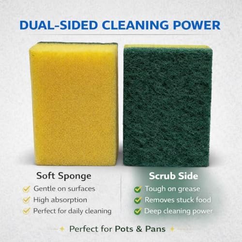 Kitchen Cleaning Sponges, 12 Pack Non-Scratch Scrubber Sponges - Image 2
