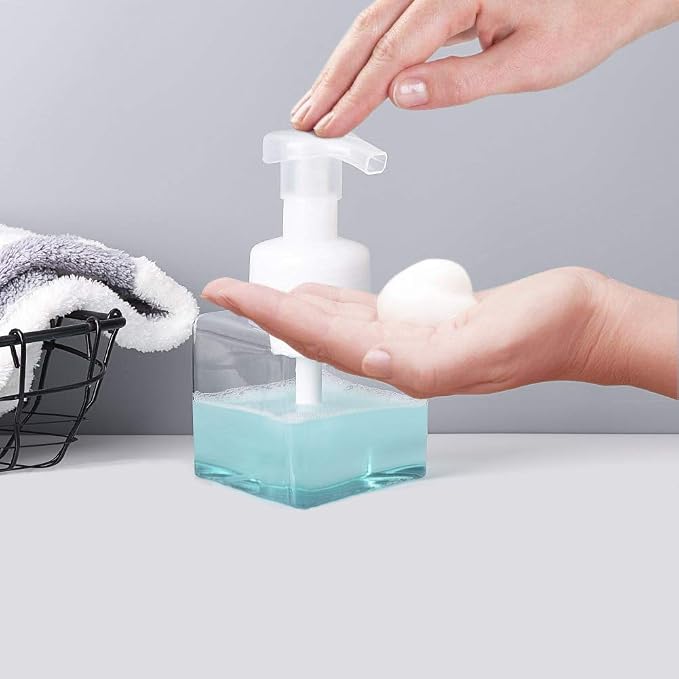 Foaming Soap Dispenser, 9oz Plastic Refillable Pump Bottle, 2 Pack, Shampoo & - Image 3
