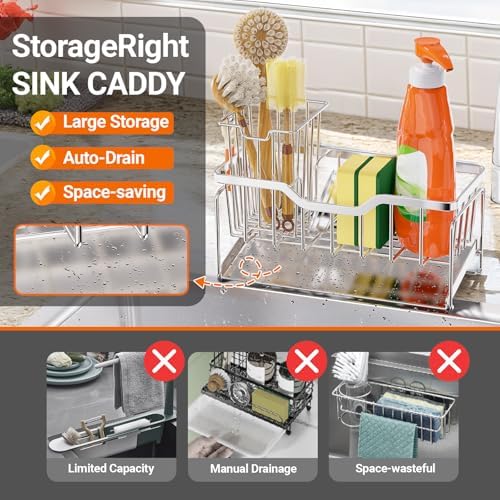 StorageRight Sponge Holder for Kitchen Sink, Sink Caddy Organizer - Image 4