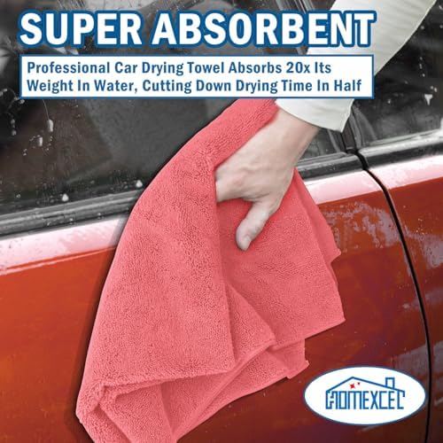 HOMEXCEL Professional Large Microfiber Car Drying Towels 2 Pack - Image 4