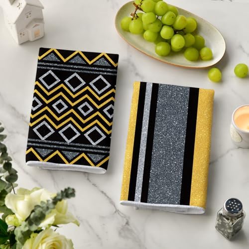 Artoid Mode Black Gold Stripes Home Sweet Home Boho Spring Kitchen Towels Dish - Image 3