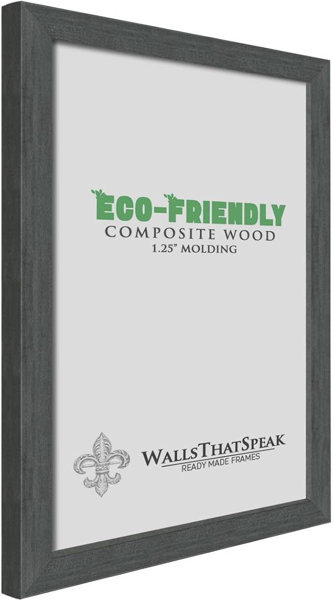 wallsthatspeak 19x25 Slate Gray Picture Frame for Puzzles Posters Photos or Artwork
