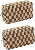 SxoSyo 2 Pcs Checkered Cosmetic Bags by SxoSyo