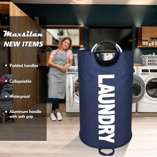 Maxsilan 125L X-Large Laundry Basket, Freestanding Tall Clothes Hamper - Image 2