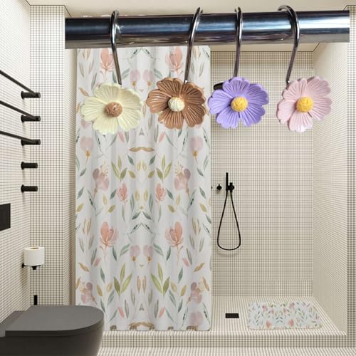 Two Fish Home Fashions Set of 12 Decorative Christmas Tree Resin Shower Curtain - Image 3