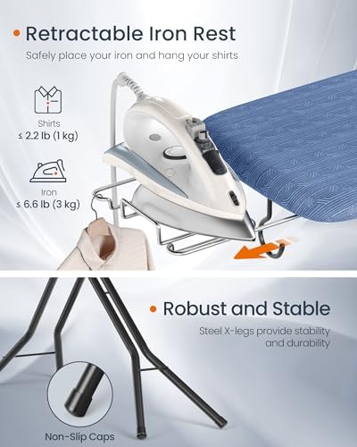SONGMICS Ironing Board, with Iron Rest, 43 x 13 Inches - Image 6