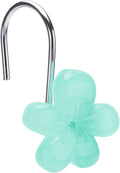 Cute Flower Shower Curtain Hooks, Glow in The Dark, Pretty Floral Themed by SIMPLE+CLEVER+HOMES+365