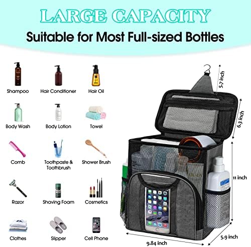 Attmu Mesh Shower Caddy Portable Dorm Room Essentials, Toiletry Tote Bag - Image 2