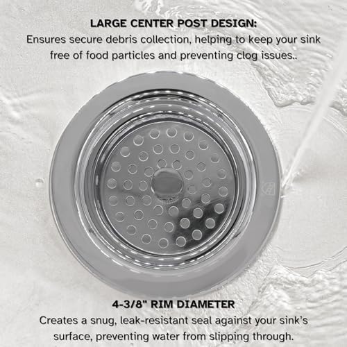 Westbrass A214-26 3-1/2" Post Style Large Kitchen Sink Basket Strainer - Image 5