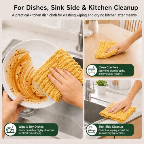 kimteny Microfiber Dish Cloths for Washing Dishes 8 Pack - Image 6