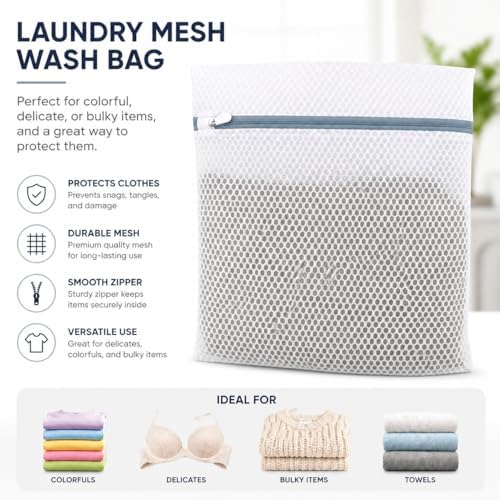 Lingerie Bags for Washing Delicates 3Pcs, Laundry Wash Bag, Honeycomb Mesh - Image 7