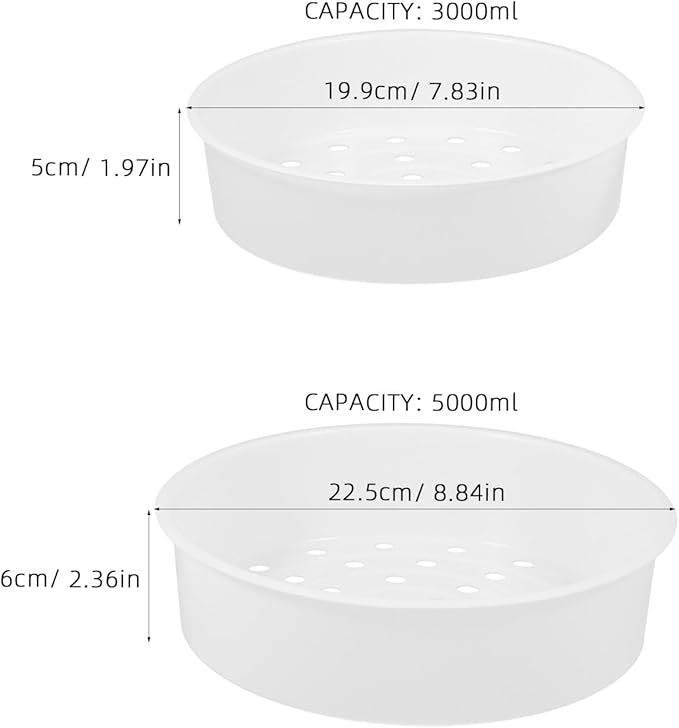 2pcs White Plastic Steamer Baskets for Rice Cooker and Steamer Multipurpose Porous Kitchen Gadgets for Steaming Rice Buns Eggs Vegetables Seafood and More