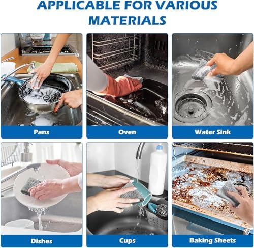 Wire Dishwashing Rag for Wet and Dry, 10 Pack Non-Scratch Wire Dishcloth - Image 6