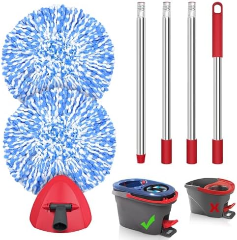 JEHONN Spin Mop Replacement Heads, Handle by JEHONN