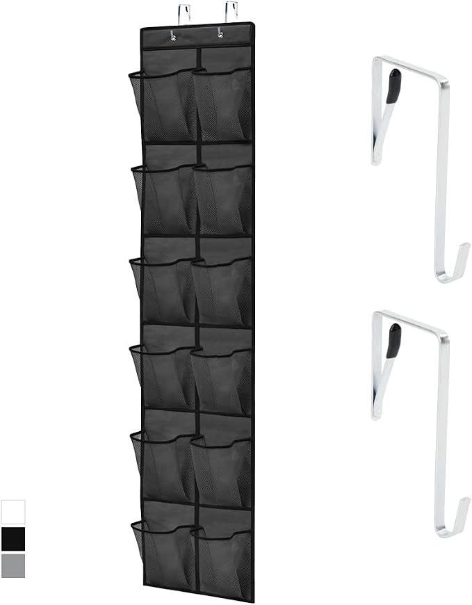 GORILLA GRIP Over the Door Shoe Organizer, 12 Large Pockets, Space Saving by Unknown