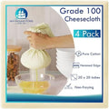 4 PCS Reusable Cheesecloth, Grade 100, 20x20 Inch Hemmed Cheese Cloth by NewEnglandStories