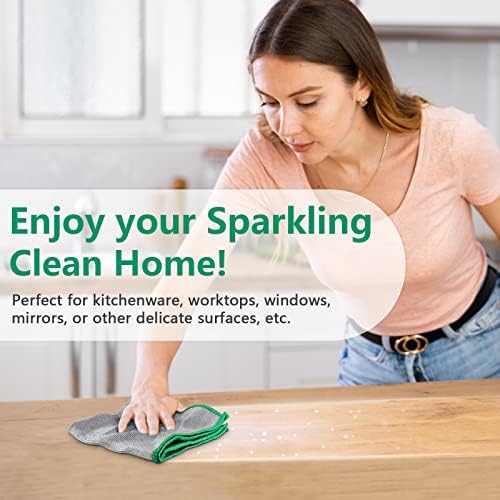 Airlab Glass Polishing Streak Free Miracle Cleaning Cloth, Sliver-Green - Image 6
