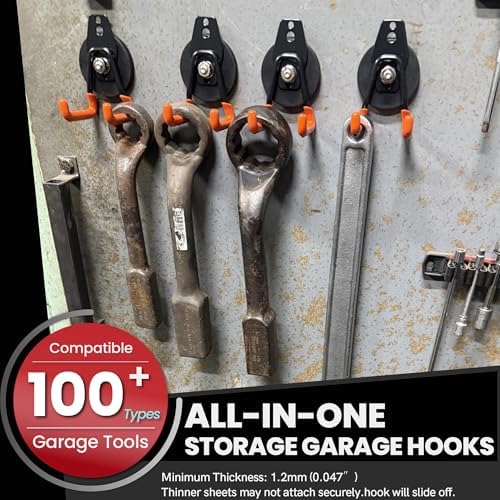 ULIBERMAGNET Heavy Duty Magnetic Garage Hooks, 8 Pack Strong Large Magnet Hooks - Image 2