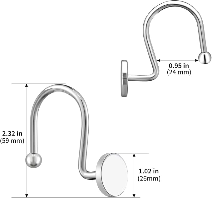 CHICTIE Chrome Shower Curtain Hooks, Rustproof Shower Curtain Rings - Image 6