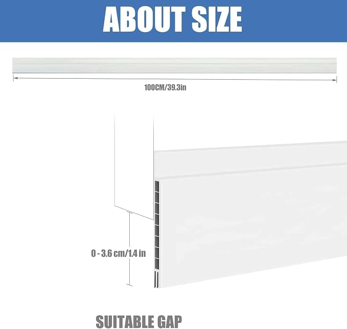 Upgraded Door Draft Stopper for Large Gap, Widened Door Sweep Seal Gap Up to - Image 5