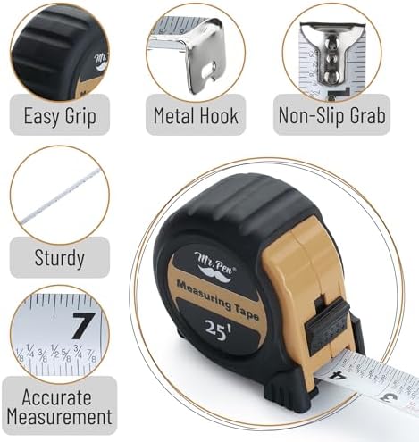 Mr. Pen- Retractable Tape Measure 25 ft, Light Brown, Easy Read - Image 4