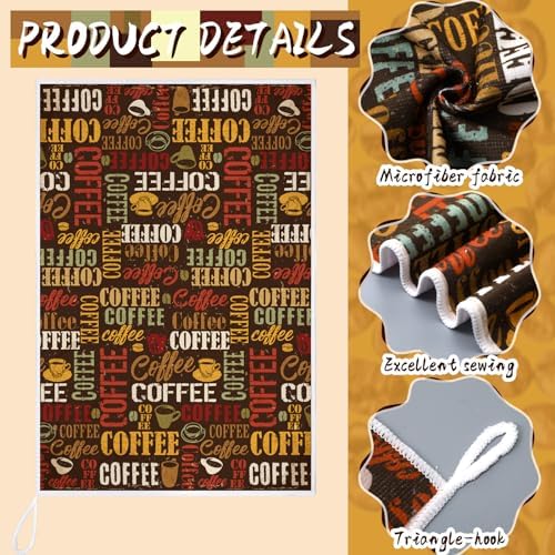 Bencailor 6 Pcs Coffee Kitchen Towels Decorative Sets Dish Towels Absorbent - Image 5