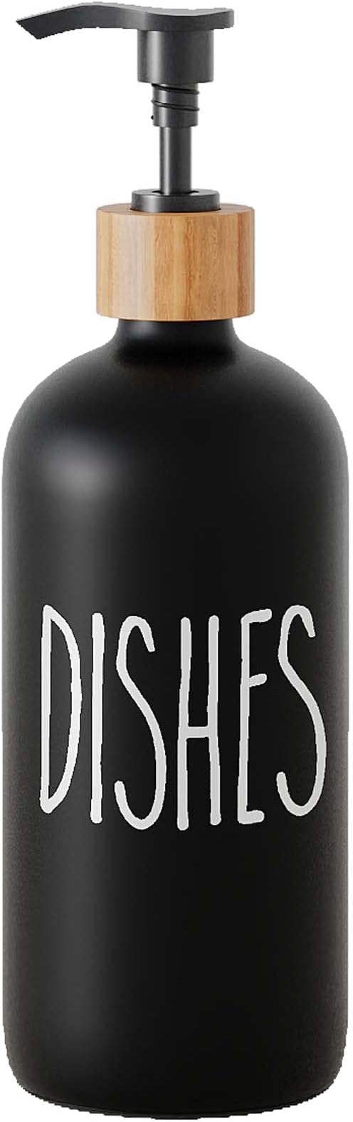 Dish Soap Dispenser for Kitchen, Glass Hand Soap Dispenser, Modern Farmhouse by Aeakey