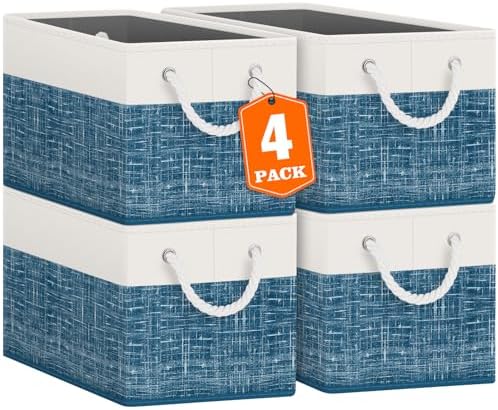 Fab totes Storage Bins 4-Pack, Foldable Storage Baskets by Fabtotes