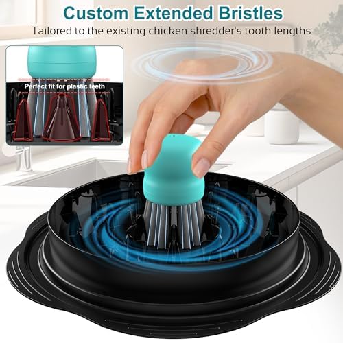 Mini Dish Brush for Cleaning Chicken Shredder, Long Bristles - Image 3