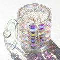 Crystal Qtip Holder Dispenser, 17oz Bathroom Canisters by Unknown