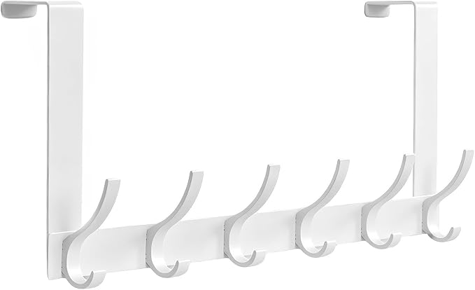 Peasulin Over The Door Hooks, 1 Pack White Door Hanger Rack | by Peasulin