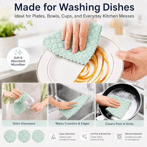 kimteny 12 Pack Dish Cloths for Washing Dishes - Image 3