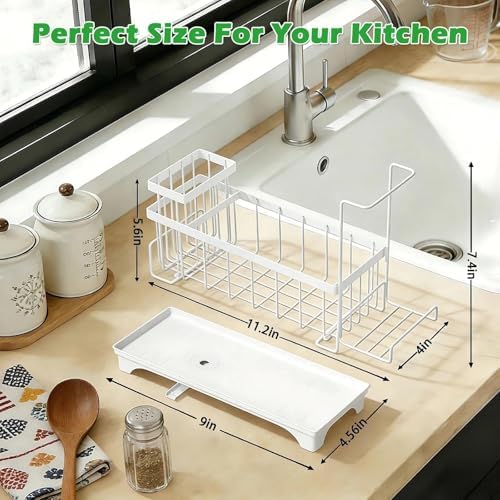 Sponge Holder for Kitchen Sink, Self-Draining Sink Caddy - Image 2