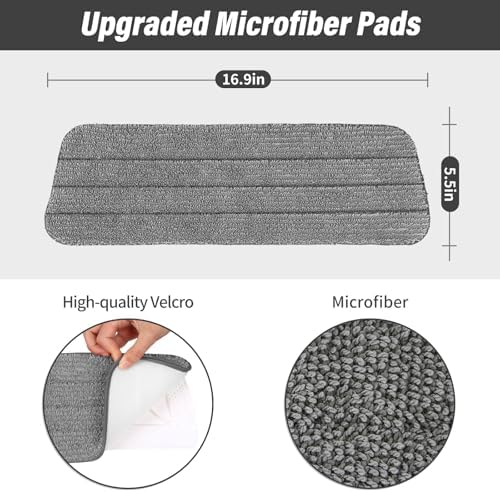 16.5" Microfiber Mop Pads Refills, 3 Pack Reusable Replacement Heads - Image 2