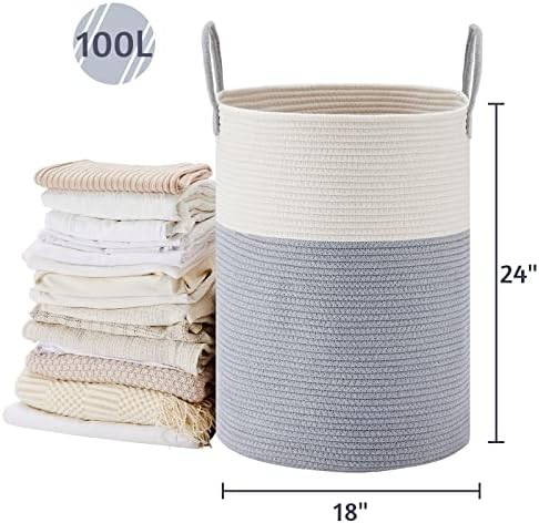 VIPOSCO 100L Extra Large Woven Laundry Basket Hamper - Image 5