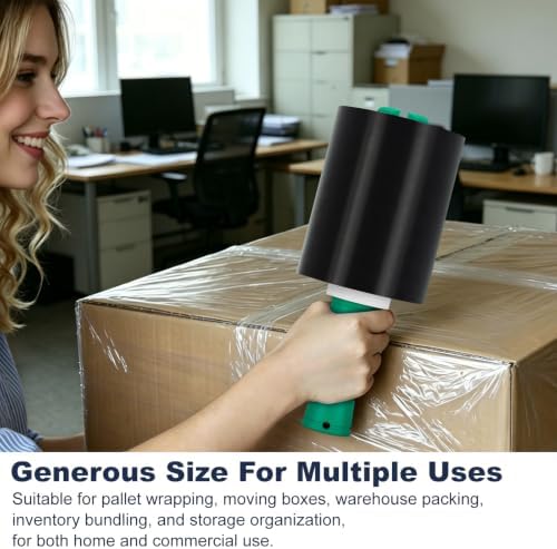 Mini Black Stretch Wrap Film 5.1" x 1000ft 2 Pack 80 Gauge Heavy Duty - Image 5