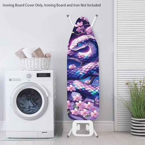Snake Print Ironing Board Cover, Soft Stretch Polyester Pink Cherry Blossom - Image 3