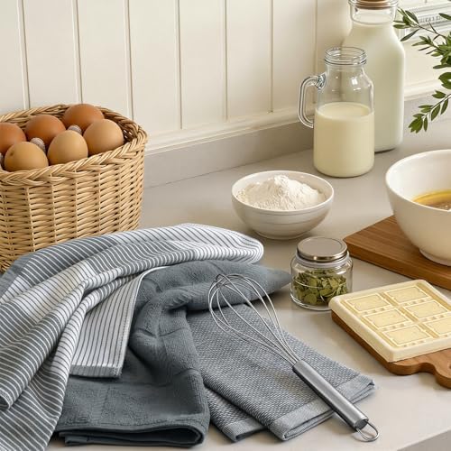 Homaxy 9 Pack Cotton Terry Premium Kitchen Towels, 18 x 28 in - Image 5