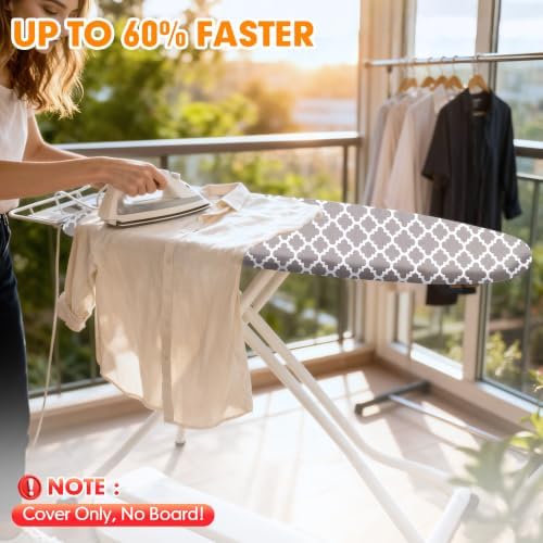 Ironing Board Cover and Pad, 18x49 Extra Wide, Scorch Resistant - Image 2