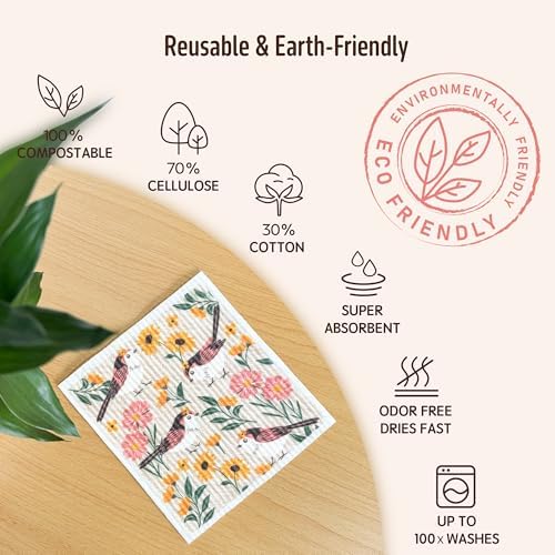 Swedish Dishcloths for Kitchen, 8 Pack Reusable Paper Towels Washable, Super - Image 3