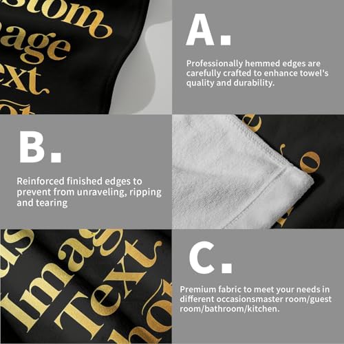 Custom Photo Hand Towel Set of 2, Personalized Text/Image/Photo Printed Towels - Image 5