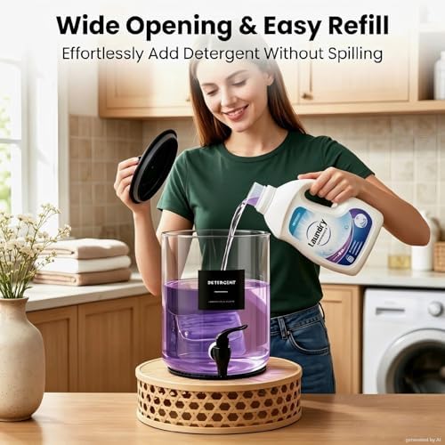 Glass Laundry Detergent Dispenser, 1 Gallon Large Liquid Soap, 2 Pack - Image 6