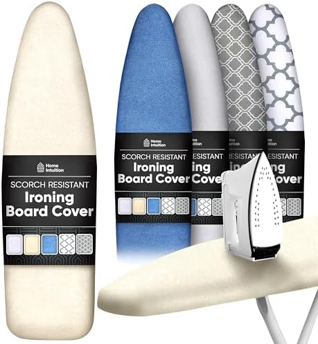 Home Intuition Extra Thick Ironing Board Cover and Pad Iron Scorch Resistant by HomeIntuition