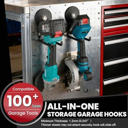 ULIBERMAGNET Heavy Duty Magnetic Garage Hooks, 8 Pack Strong Large Magnet Hooks - Image 2