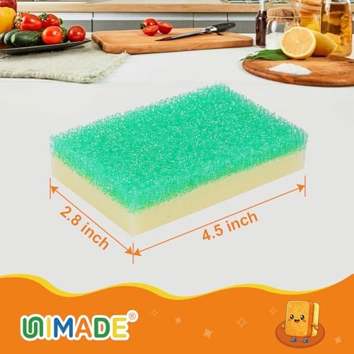 UNIMADE Scrub Sponge, Temperature Responsive Dual-Sided Cleaning Sponges - Image 3