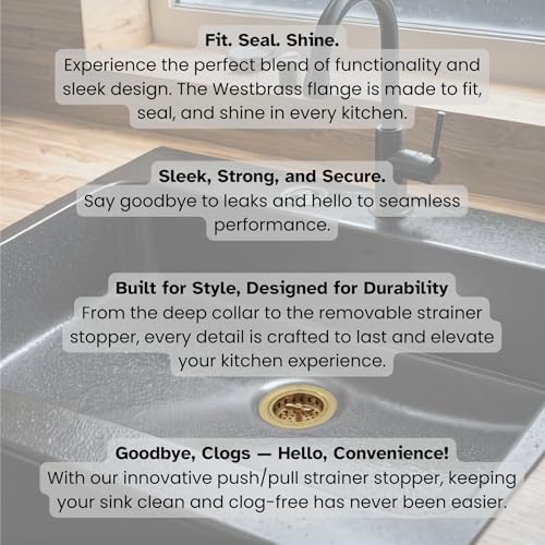 Westbrass A213-01 3-1/2" Wing Nut Twist Style Large Kitchen Sink Basket Strainer - Image 3