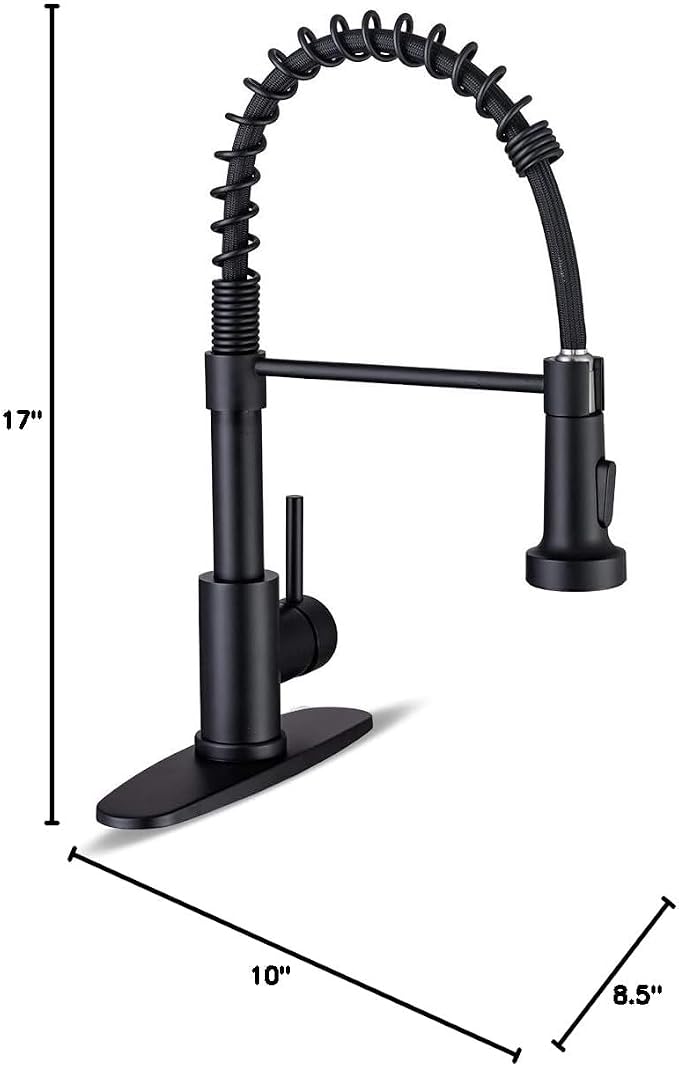 WEWE Matte Black Kitchen Faucet - Image 9