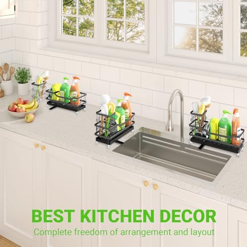 Sponge Holder for Kitchen Sink, Self-Draining Sink Caddy Organizer - Image 7
